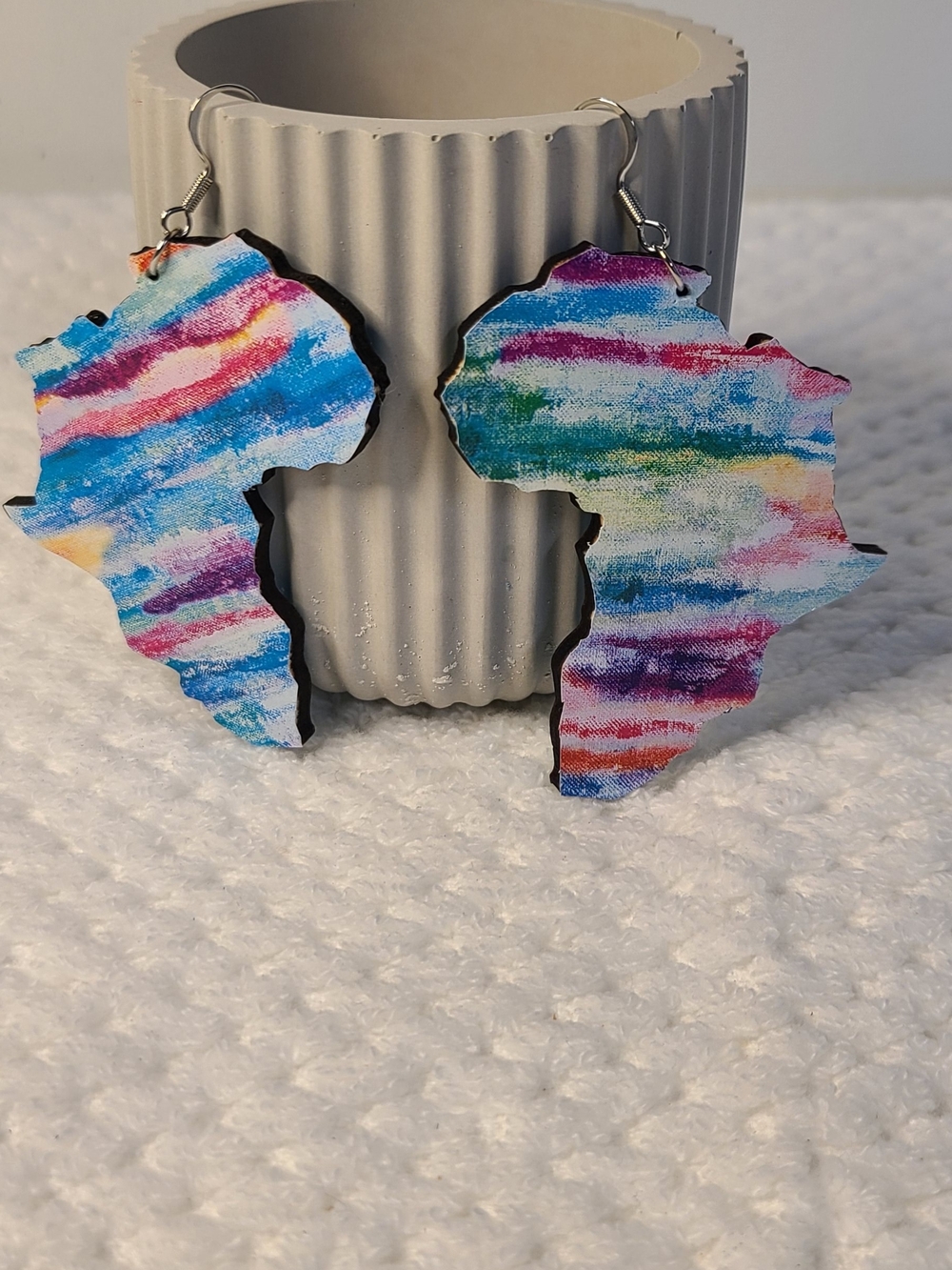 Colorful Africa Map Dangle Earrings